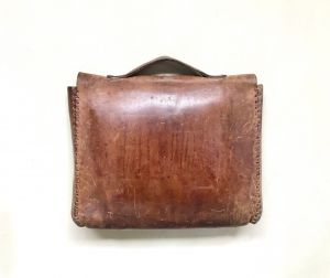 Vintage 1960s Authentic Handcrafted Brown Leather Hippie Satchel, 60s Boho Artisan Briefcase - Fashionconstellate.com