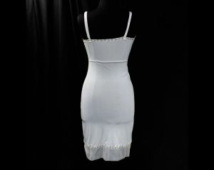 1960s White Full Slip - Size 4 60s Pin Up Style Lingerie - Classic Dress Slip Superfit - Thin Silky  - Fashionconstellate.com