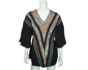 Vintage 1970s Sweater Op Art Cuddle Knit Wintuk NWT Ladies L - Fashionconstellate.com