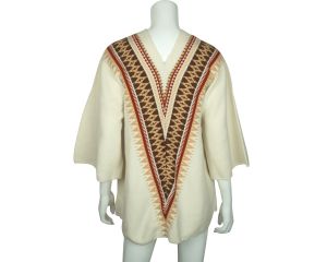 Vintage 70s Sweater Geometric Cuddle Knit Wintuk NWT Ladies L - Fashionconstellate.com