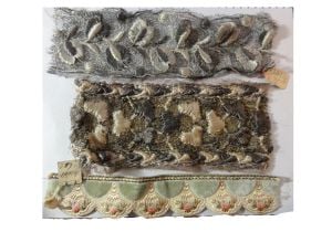 Lot of 6 Antique Lace Samples / Salesmen's Samples 6 Pieces Silver Gray, Blues Craft / Sewing Supply - Fashionconstellate.com
