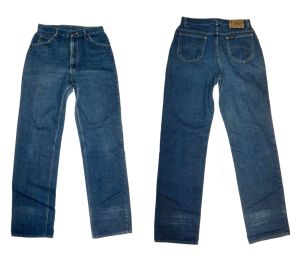70s Lee High Waist MOM Jeans | 1970s Vintage Denim Straight Leg  | W 30'' x L 34.5'' - Fashionconstellate.com