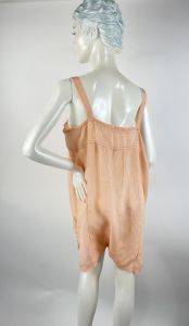 1920s silk step in chemise peach open work pintuck pleats Size L - Fashionconstellate.com