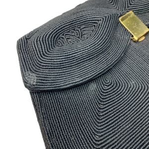 Vintage 1940s Black Corde WWII Clutch Purse Evening Bag Pin Up Rockabilly  - Fashionconstellate.com