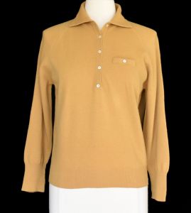 50s Garland Dream Spun Sweater, Collared Pullover Sweater Dijon Mustard Yellow Sweater Vintage 1950s - Fashionconstellate.com