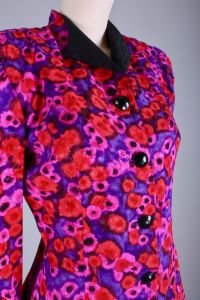 Vintage 1980s Size 6 Jack Mulqueen Neon Silk Blouse Top Skirt Suit Set Dress | M - Fashionconstellate.com