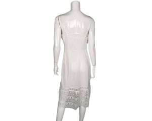 Vintage Slip White Nylon Lingerie with Lace Trim Size 36 - Fashionconstellate.com