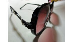 Vintage 1980s Oversize Purple Lens Frames Only Goldtone Metal Trim Sunglasses by Catalina  - Fashionconstellate.com