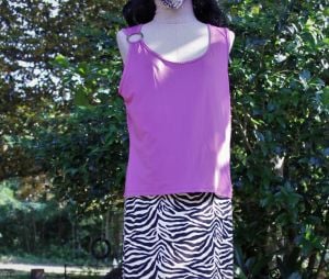 XL/ Y2K Vintage Purple Tank Top, Poly Spandex Dress Shirt, Sleeveless Summer Tops