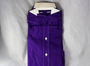 Size 10 Teen Boy's Purple Shirt 1960s 70s Cotton Blend Long Sleeve Top 60s Mod Teenager Long Sleeve - Fashionconstellate.com