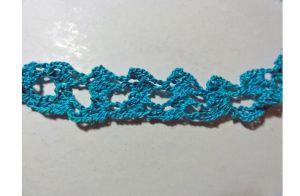 Handmade Crochet Lace Edging 2 Pieces Blue & White Cotton Trimming |For Sewing, Linens - Fashionconstellate.com
