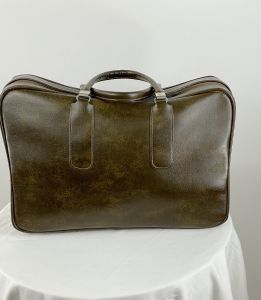 1970s 70s Samsonite soft faux leather Naugahyde suitcase duffle tote bag brown - Fashionconstellate.com