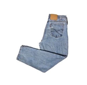 80s Levi's 550 Orange Tab High Waisted TAPERED Jeans | Vintage Denim | W 34 - 35'' x L 29.5'' - Fashionconstellate.com