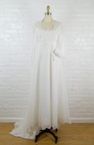 Lace a dream 1970s bohemian bishop sleeve wedding dress .  cottagecore bohemian gown . small - Fashionconstellate.com