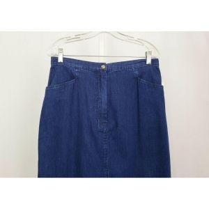 90s Skirt Deadstock New Blue Denim Lightweight Straight Modest by Charter Club| Vintage Misses 12 - Fashionconstellate.com