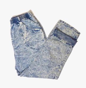 80s Acid Wash Pull On High Waisted Mom Jeans | Fit 28 - 36'' waist up to 46'' hip | M to L - Fashionconstellate.com