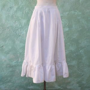 White Boho Skirt, Made In Italy