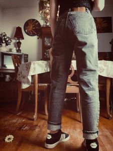 XS/ Vintage Black Grey Wash Mom Jeans, 90’s Esprit Jeans, Tapered Straight Leg, 25W High Waist Jeans - Fashionconstellate.com