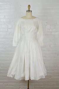 Willma 1960s wedding dress . vintage 60s tea length short wedding gown . small - Fashionconstellate.com