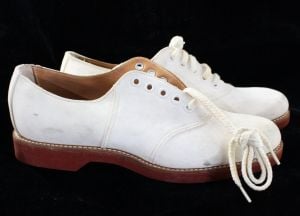 Size 7.5 1930s Shoes - Authentic 30s 40s White Suede Leather Lace Up Ladies Oxfords - Never Worn