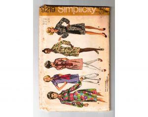 1960s 70s Sewing Pattern - Short or Long Dress & Sash - Vintage Copyright 1970 Spring Summer Fall 