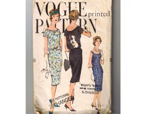 ca. 1958 Dress Pattern - Sacque Style Blouson Top & 1950s Fitted Sheath Dress - 1920s Flapper 