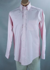 90s Mans Pink Button Collar Oxford Dress Shirt Sz 16 - Fashionconstellate.com