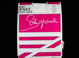 Schiaparelli Panty Hose 1970s Hosiery - Sheer Opaque White Nylon Stockings - Petite 4'10'' to 5'2''