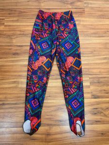 Small to Large | 1990's Vintage Abstract Print Spandex Stirrup Pants by Passport - Fashionconstellate.com