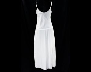 1930s White Rayon Full Slip - Silky Bias Cut Authentic 30s Lingerie - Small Medium Size 6 30s 40s - Fashionconstellate.com