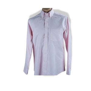 90s Mans Pink Button Collar Oxford Dress Shirt Sz 16