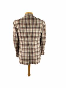 1970s plaid sports coat brown rust wool two button Size 40 - Fashionconstellate.com