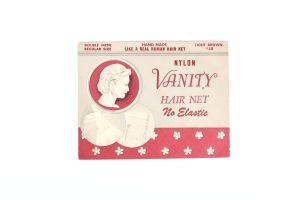 Authentic 1950s Hair Net by Vanity | Vintage Light Brown Nylon Hand Made Double Mesh Hairnet - Fashionconstellate.com