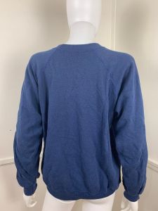 Large | 1980's Vintage Blue Cotton Fleece ''Camp Unique'' Single Stitch Sweatshirt - Fashionconstellate.com
