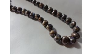Vintage Gray Freshwater Pearl Choker Necklace 925X Sterling Clasp - Fashionconstellate.com