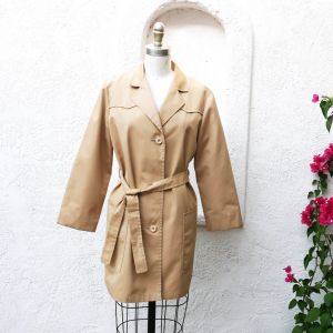70s Vintage Trench Coat, Size S to M