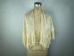 Gorgeous wool shawl with floral embroidery and sequins