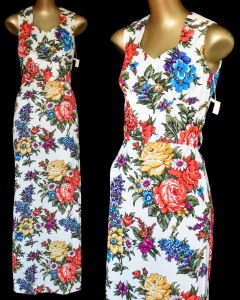 70s Sundays Child Floral Roses Print Maxi Dress, Bohemian Boho Dress, New With Tags, NWT, Size XS 