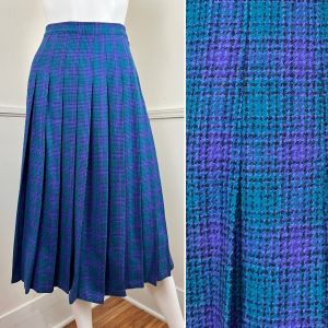 Medium | 1980's Vintage Wool Pleated Skirt by Pendleton Petite | Size 8