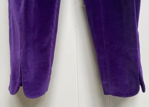 Vintage 1960s Purple Velveteen Cigarette Pants, 60s Evan-Picone High-Waist Narrow Leg Side Zipper - Fashionconstellate.com