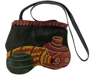 Vintage Carlos Falchi Crossbody Bag Southwestern Pottery Purse - Fashionconstellate.com