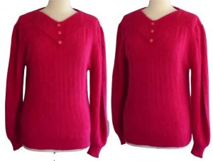 90s Angora Sweater, Neiman Marcus, 100% Percent High Content Angora, Shocking Pink Fluffy Sweater