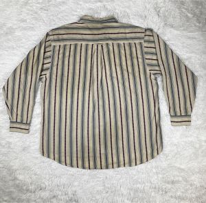 XL/ 90’s Men’s Long Sleeve Striped Button Up Shirt, Western/MidWestern Vertical Striped Shirt - Fashionconstellate.com