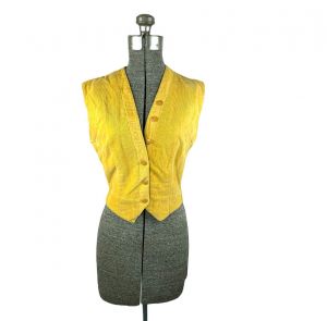 1950s gold corduroy vest fitted Size S by Jo Collins Originals