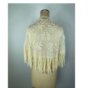 Gorgeous wool shawl with floral embroidery and sequins - Fashionconstellate.com