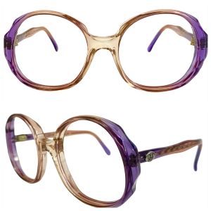 Vintage 1980’s Diane Von Furstenberg ''Flamingo'' Style Purple & Brown Eyeglasses Sunglasses Frames - Fashionconstellate.com