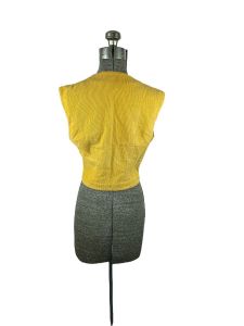 1950s gold corduroy vest fitted Size S by Jo Collins Originals - Fashionconstellate.com