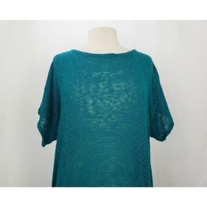 80s Sweater Teal Green Short Sleeve Ramie Cotton by Liz Claiborne | Vintage Misses M - Fashionconstellate.com