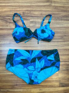 Small to Medium | 1960's Vintage Cotton 3 Piece Swim Set | Tikki | Alohawear | Vintage Bikini