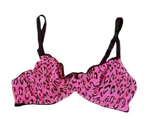 Vintage 1990’s Hot Pink Animal Print Underwire Bra by Deborah Marquit - Size 36B - Fashionconstellate.com